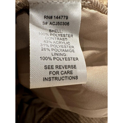 Mixed-Media Quilted Cardigan Jacket – Tan/Black