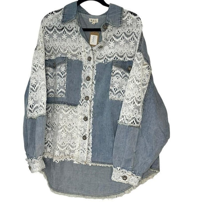 Sonoma White Crochet Denim Jacket