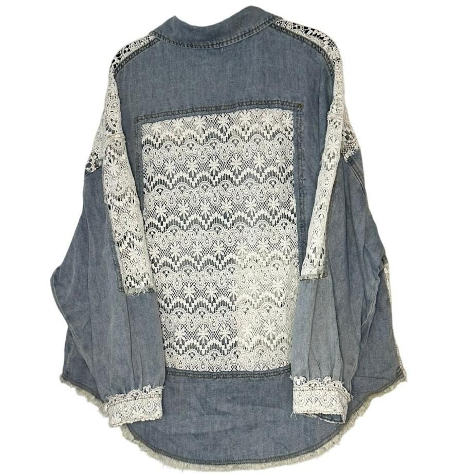 Sonoma White Crochet Denim Jacket
