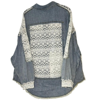 Sonoma White Crochet Denim Jacket
