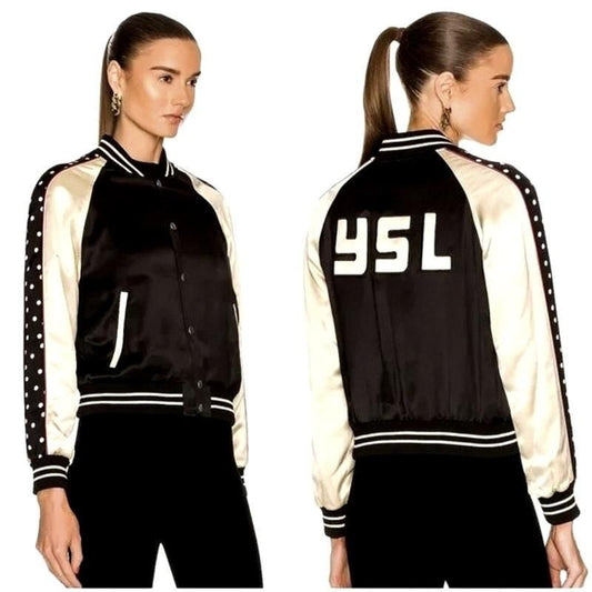 Satin Teddy Jacket – Noir