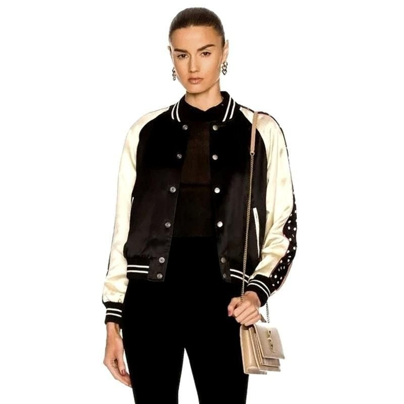 Satin Teddy Jacket – Noir