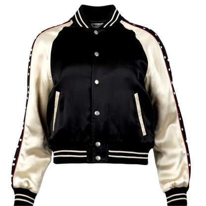 Satin Teddy Jacket – Noir