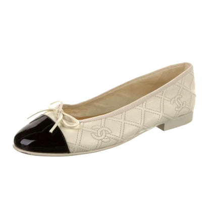 Off-White Black Toe Ballet Flats