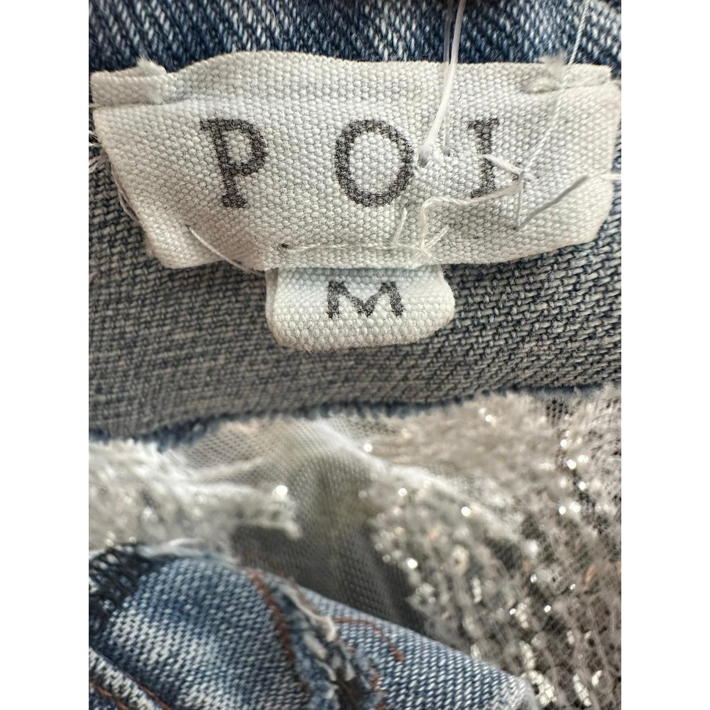 Blue Embellished Denim Vest