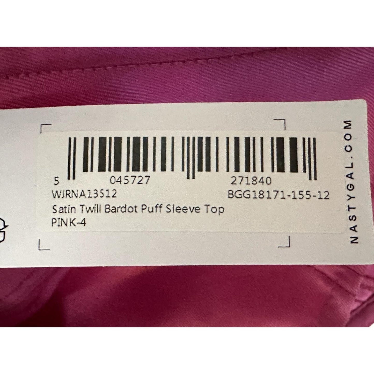 Satin Twill Bardot Puff Sleeve Corset Top – Pink