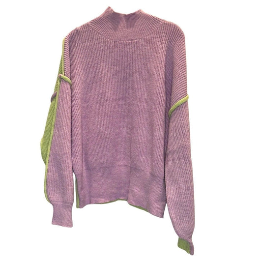Green/Purple High Neck Sweater