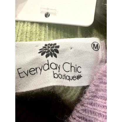 Green/Purple High Neck Sweater
