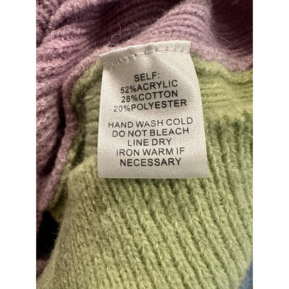Green/Purple High Neck Sweater