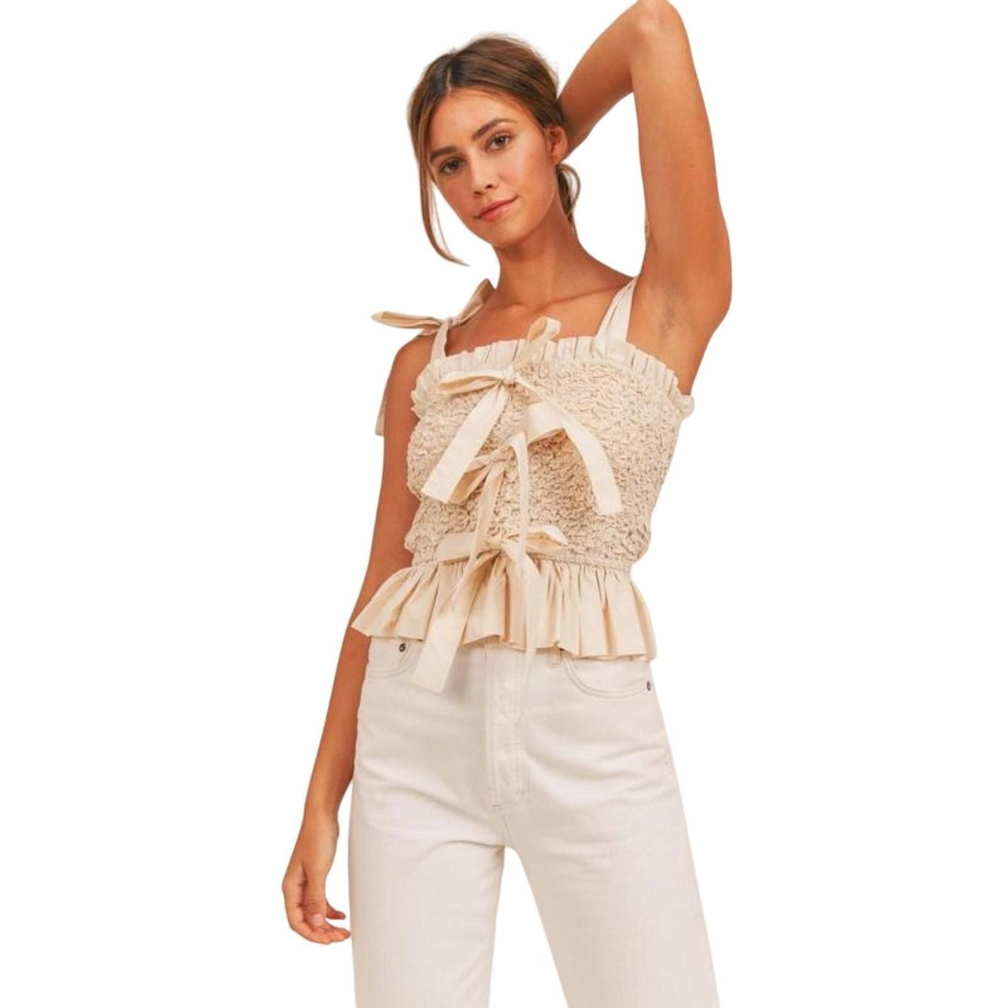 For The Girls Cream Top