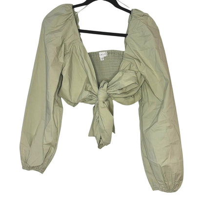 Flirt Alert Bow Top – Moss