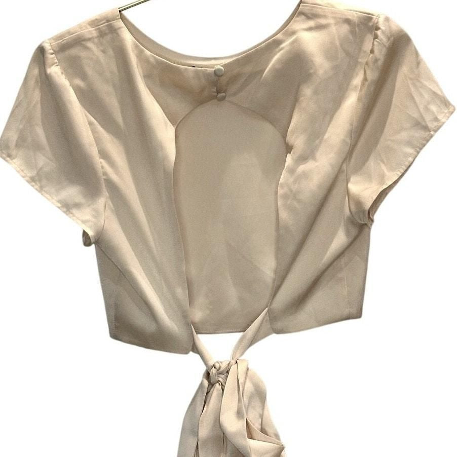 Juno Tied Detail Top & Shorts Set – Cream